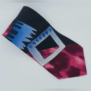 Halston III Geometric 100% Italian Silk Tie